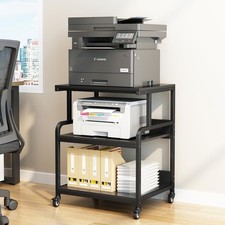 3 Tier Large Printer Stand with Storage Shelf, Rolling Printer Cart picture
