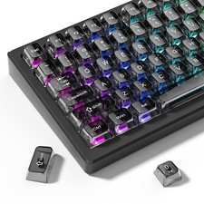 115 Keys Grey Clear Ceramic Jelly Keycaps Set MDA Profile Shine Through picture