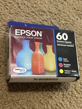 3PK Genuine Epson 60 Color Ink Cartridges Sealed New Exp. 2020 picture