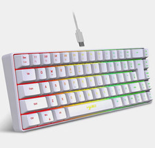 Compact Wired USB-C Illuminated White Keyboard, English QWERTY 310mm picture