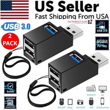 2 Pcs 3 Port USB 3.0 Hub Portable High Speed Splitter Box For PC Notebook Laptop picture