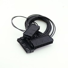 1pcs 24 Pin Male to Dual Female PSU Power Supply Cable ATX Motherboard Connector picture