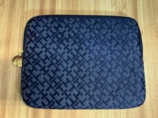 Tommy Hilfiger Navy Blue Monogram iPad Sleeve 11 inch Tablet Case Tech Pouch picture