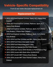 Front and Rear Brake Kit Fits for 2013-2015 Ford Explorer (Limited, Sport, XLT; picture