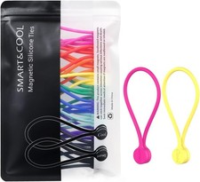 Reusable Silicone Magnetic Cable Ties, Multicolored, 20-Pack | Bundling and Orga picture