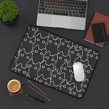 Black Cat Desk Mat | Cute Gothic Office Accessory | Workspace Decor picture