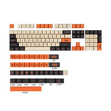 142 Keys XDA Profile Orange Black Dye-sub Carbon PBT Keycap Set For Mech Keeb picture