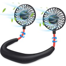 Haomaomao Portable Neck Fan Suitable for adults and Kids, fan-Black picture