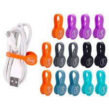 18 Pack Magnetic Cable Clips Cable Organizers Earbuds Cords Winder Bookmark C... picture