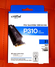 NEW SEALED Crucial P310 2TB SSD Heatsink M.2 2280 Internal PCIE 4.0 NVMe 2 TB picture