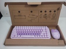 2.4G USB Wireless Keyboard and Mouse Combo, Multi-Color Typewriter Style... picture