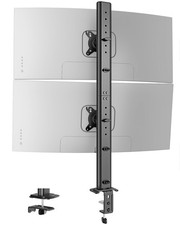 17/34 Inch Tall Pole Vertical Dual Monitor Mount Fits 75/100 VESA Stand picture