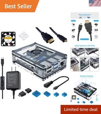 Raspberry Pi 4 Cooling Solution: Clear Case with 30mm Fan, Heatsinks & Adapter picture