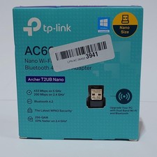 TP-Link Archer T2UB Nano AC600 Dual Band WiFi Bluetooth 4.2 USB Adapter Black picture