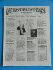 QUESTBUSTERS AUGUST 1991 VOL. VIII, #8 ADVENTURE SALES SINK, SPA BLAMES IRAQ picture