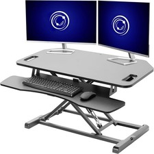 Extra Wide 38 inch Corner Desk Converter, K Series, Height Adjustable Sit to picture