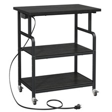 YAOHUOO 3 Tier Large Printer Stand with Power Outlet/Adjustable Shelf picture