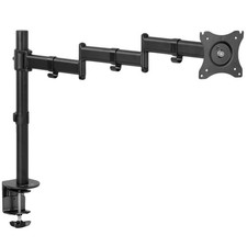 Single 13 to 32 inch Computer Monitor Desk Mount, Extra Long Adjustable Arm, ... picture