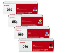 Canon 069 Toner Cartridge Set 4PK Black Cyan Magenta Yellow Genuine OEM picture