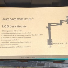 Monoprice Desk Mount LCD-502 BLACK 5402 Tilt VESA 50x50 75x75 100x100 picture
