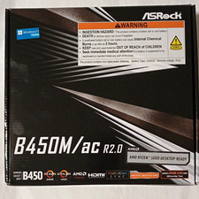 ASRock B450M/ac R2.0 B450 AM4 MicroATX Motherboard DDR4 4DIMM M.2 NEW picture