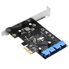 PCI Express to Dual 20 Pin USB 3.0 Controller Card PCI-E X1 to 2 Ports USB 3.0 picture
