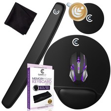 4pc Premium Wrist Rests for Keyboard and Pad Set - Memory Foam Cushion, Black... picture
