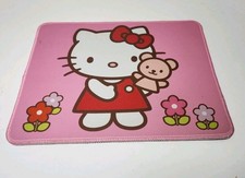 Hello Kitty Pink Mouse Pad with Bunny & Flowers Non-Slip Desk Mat Kawaii picture