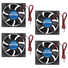 D-FLIFE 4pcs 8025 80x80x25mm 12V Brushless Cooling Fans for PC Case picture
