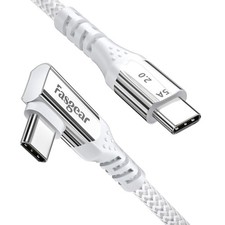 USB C to USB C Cable 90 Degree, 6ft, Grey | Right Angle, 100W Fast Charge picture
