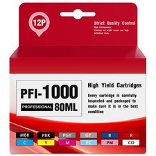 PFI-1000 Ink 80ml Compatible Cartridge for Canon imagePROGRAF PRO-1000 (12-PK)  picture