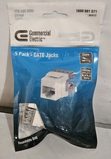 Commercial Electric 5 pk White CAT6 Jacks 1000981571 picture