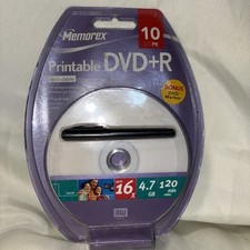 Memorex DVD+R 10 pack Printable & Marker 120min 4.7GB 16x. New. picture