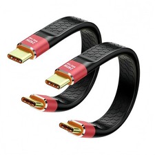 basecolors 2Pack USB 4.0 C Short Cable 5 inches, Black, Red, Gold picture