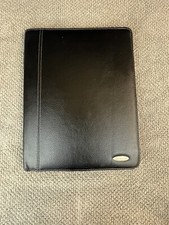 Samsonite Bi-Fold Writing Note Pad Folio CALCULATOR Black Faux Leather Portfolio picture
