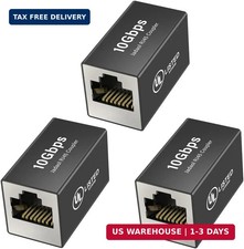 UL Listed RJ45 Coupler Shielded 10Gbps Cat8 Cat7 Cat6A Ethernet Adapter 3Pk picture