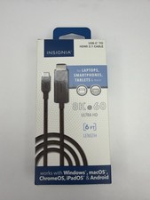Insignia- 68K Ultra HD USB-C to HDMI 2.1 Braided Cable Mac iPad iphone Black picture