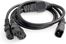 0.3M/1FT IEC 320 C14 Male to 3X C13 Female Y Splitter Power Adapter Cable 10A... picture
