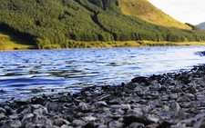 Landscape scotland nature lake depth of field mountains Custom Gaming Mat Desk picture