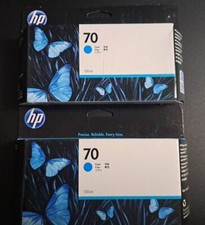 Lot Of 2 HP 70 130-ml Cyan DesignJet Ink Cartridge, C9452A , #X41 picture