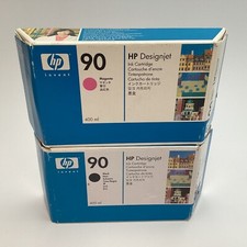 (Lot of 2) Genuine HP 90 Ink Lot, C5058A & C5063A - Exp. 12/2014 & 02/2009 - New picture