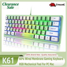 ZIYOULANG K61 60% Wired Membrane Gaming Keyboard RGB Mechanical Feel For PC Mac picture