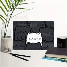 2xBlack White Cat Design PVC Laptop Skin Easy To Apply Traceless Sticker 39x27cm picture