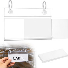 60 Pack Reusable Plastic Shelf Labels, 3.94 x 2.2 Inch Label Holders Set picture