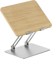 Adjustable Laptop Stand - Portable Wooden Laptop Riser with Wood Grain Finish picture