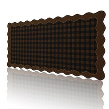 Dark Brown Checkered Scalloped Desk Mat Cute Checkered Mouse Pad Large Mousep... picture