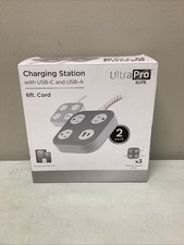 UltraPro Elite Charging Station USB-C USB-A 6ft Cord 2-Pack Power Strip Hub picture