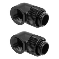 2 Pack G1 4 90 Degree Rotary Swivel Fitting PC Water Cooling Adapter Black picture