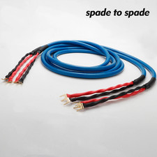 Pair OCC Copper Silver Plated Speaker Cable Audio Cord with Banana Plug /Y Plug picture