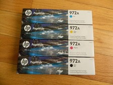 2028 GENUINE SET 4 HP 972A INKS F6T80AN LOR86AN/89AN  LOR92AN PageWide 452/477 picture